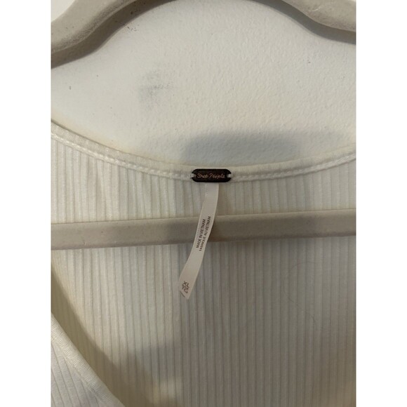 Free People Something Special White Top Puff Sleeves NWT Size XL - Picture 9 of 11